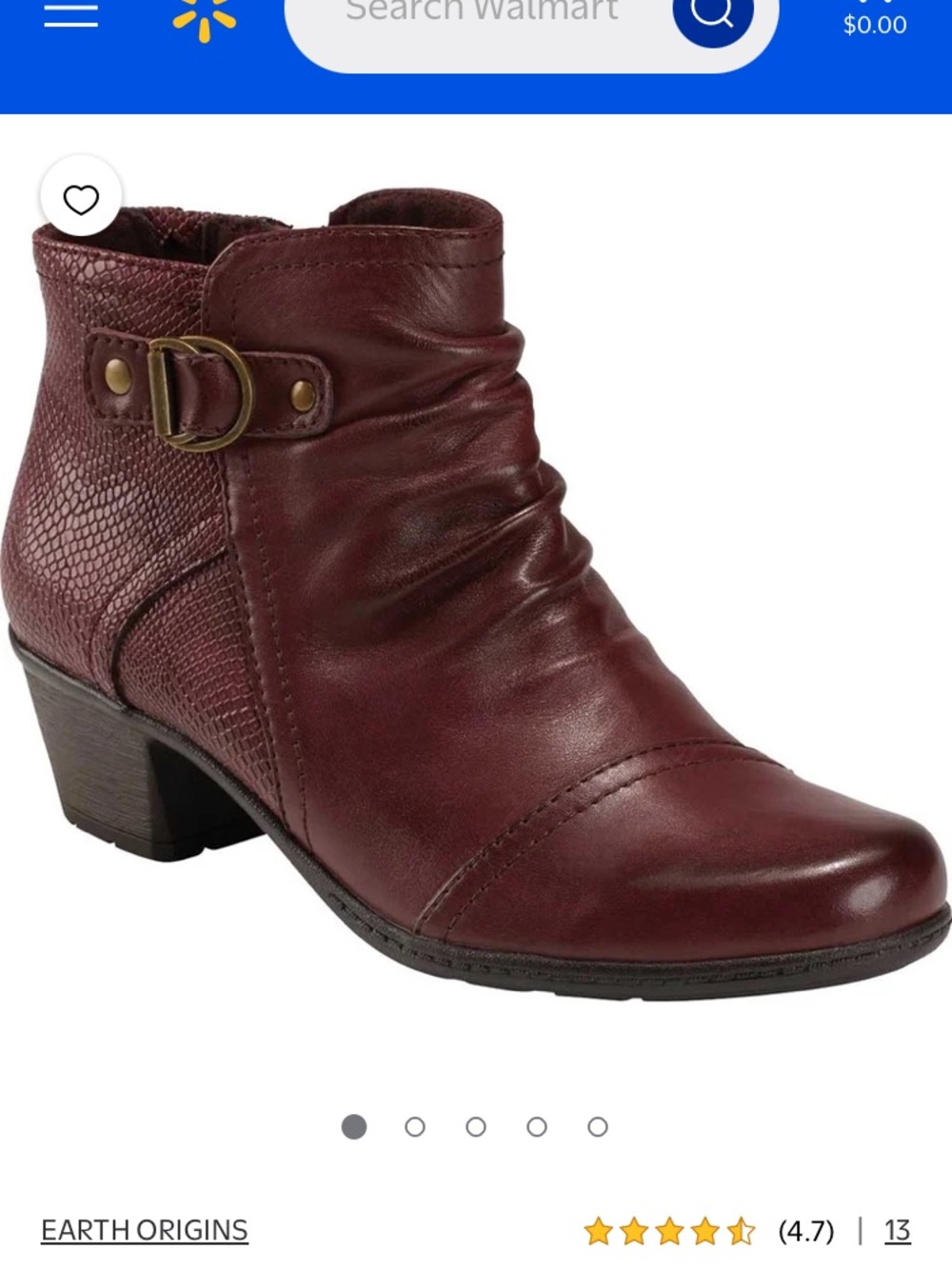 PICK ANY 3 ITEMS FOR $10 - Earth Origins Burgundy Leather Ankle BootS